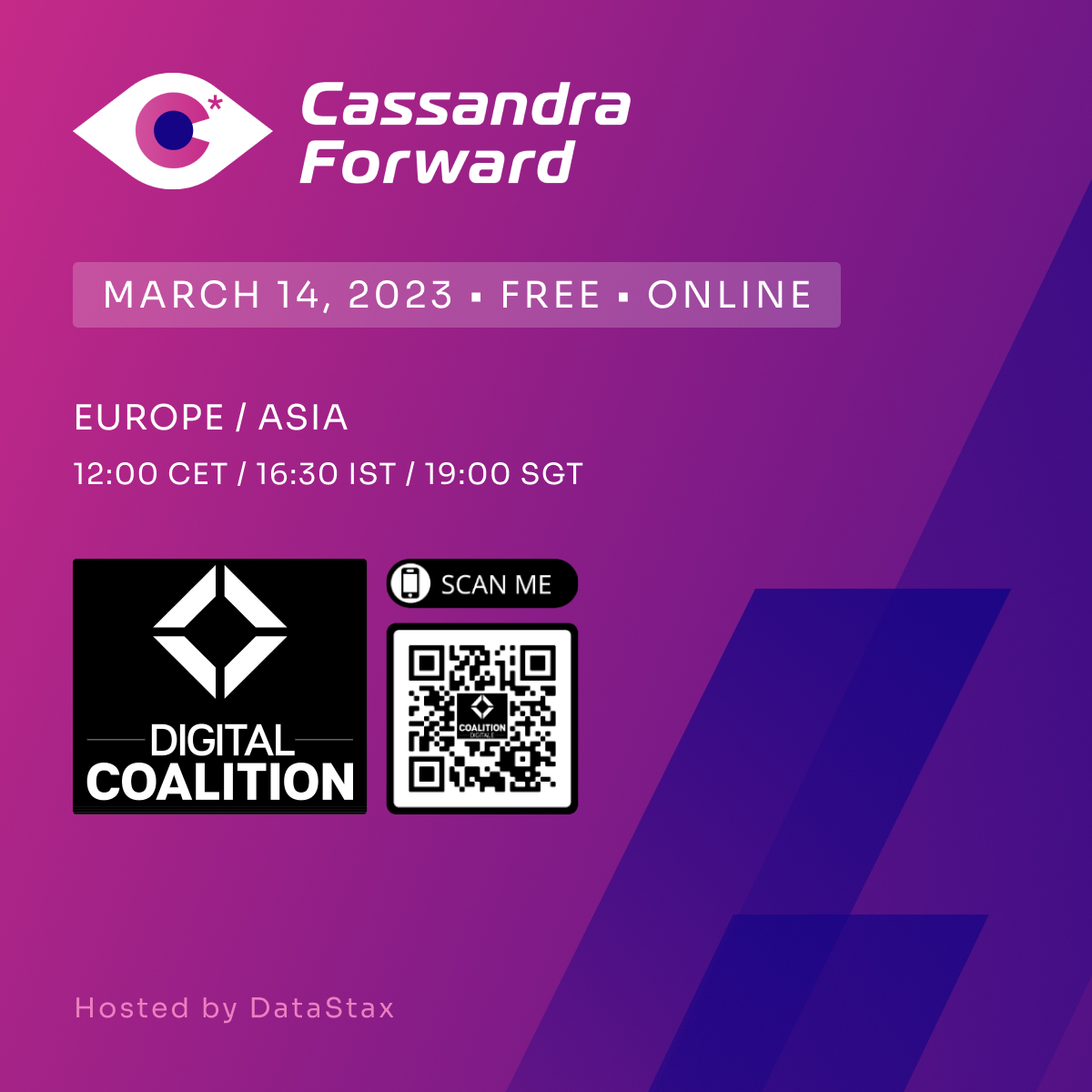 TechCoalition's tweet image. 02 days to D-Day to attend the event. Apache Cassandra is the world's most widely used NoSQL database for storing and processing large volumes of data. Come and learn more about Cassandra on March 14th.
Register here: bit.ly/3IaNHfc
#DataStax
#DigitalCoalition