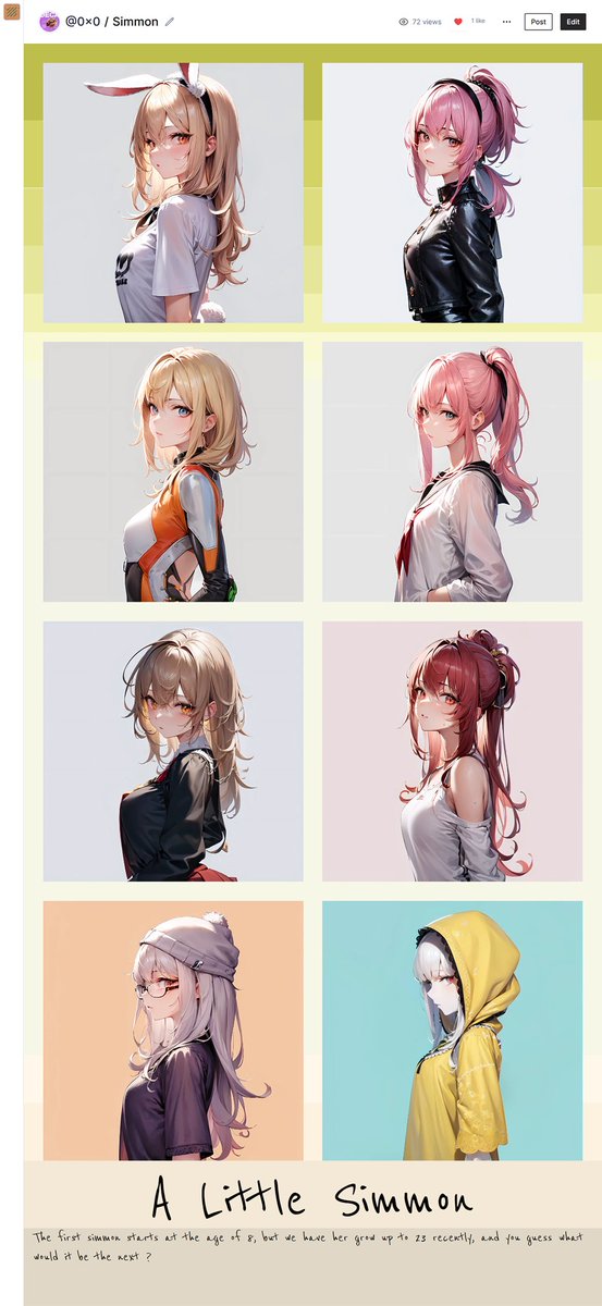 disgova's tweet image. Goodbye to the age of 8, all my #Simmon are grown up to 23, thanks to the work of the team.🙏🙂
@Little_simmon #NFT #NFTArt #NFTCommunity