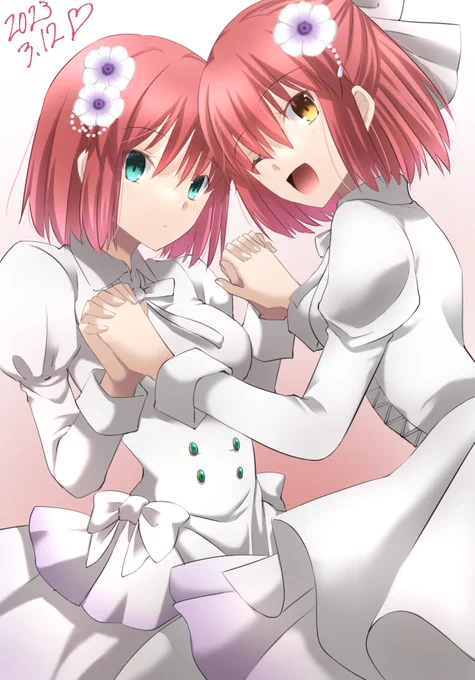 遅くなりましたが3/12翡翠ちゃん琥珀さんお誕生日おめでとうございます誕生花アネモネ:白「真実」「期待」※誕生花はその月に咲く花なのでこれだというものはないです #月姫 #翡翠生誕祭2023  #琥珀生誕祭2023 #ヒスコハ生誕祭2023 
