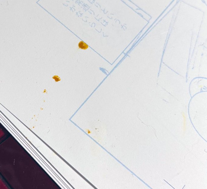 見なさい。これが誘惑に負けて原稿途中にインクでお絵描きし出した愚かな人間の末路だよ。 
