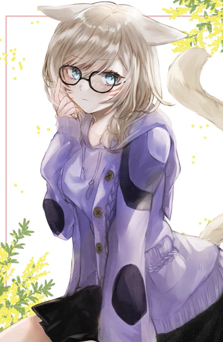 メガネミコッテちゃん#FF14イラスト 