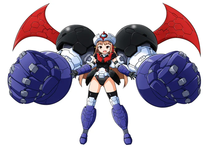 最近好きな、巨大なアームギアを生やしてる系少女のノリでINFINTYなZちゃんを描いてみた。#ロボットガールズZ 