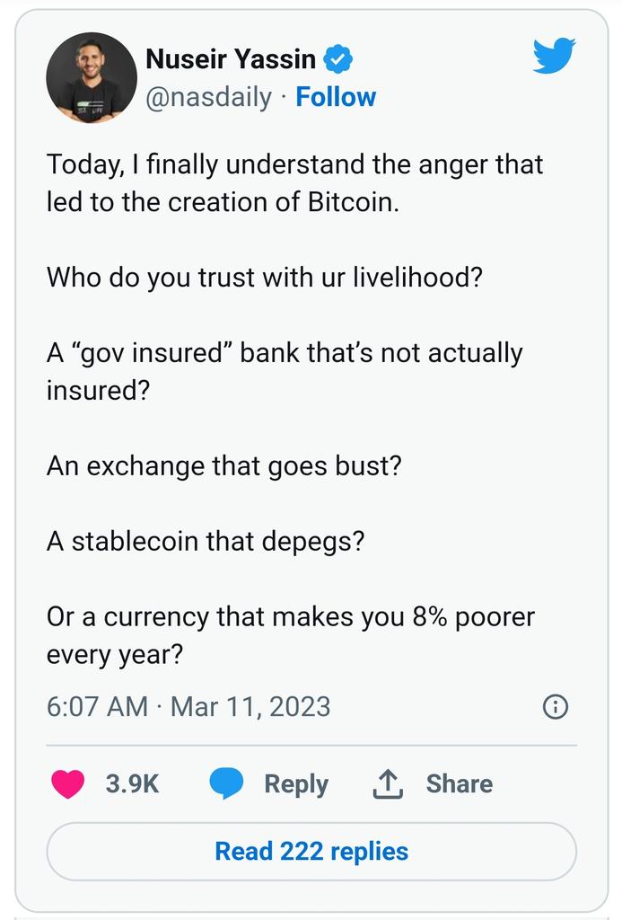I'd put it all into gold or cash and just lock it up somewhere, but I don't even trust that anymore.
Land is where it's at. Even with the 2008 crash, recovery was only a few years, and at least you always have a place to live.