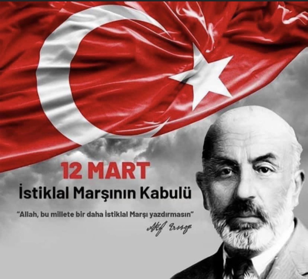 Mehmet Fırat🇹🇷🇹🇷 (@mehmetfirat30) on Twitter photo 2023-03-12 09:16:10 Milli bağımsızlık savaşımızın yüreklere düşürdüğü kor alevi, #İstiklalMarşı'mızın ruhu olarak mısralara döken Vatan Şairimiz #MehmetAkifErsoy’u rahmetle yad ederken; yüksek sesle; “Allah bu millete bir daha #İstiklalMarşı yazdırmasın” duamızı yineliyoruz... Milli bağımsızlık savaşımızın yüreklere düşürdüğü kor alevi, #İstiklalMarşı'mızın ruhu olarak mısralara döken Vatan Şairimiz #MehmetAkifErsoy’u rahmetle yad ederken; yüksek sesle; “Allah bu millete bir daha #İstiklalMarşı yazdırmasın” duamızı yineliyoruz...