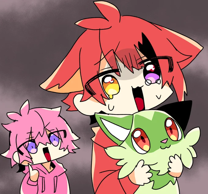 #すとぷり24hリレー生放送 ニャオハ持ちりいぬくんとさとみくん(わかりやすい衝動描き)ホラゲーというかゾンビというか猿というか物騒なのはわかった、、、 