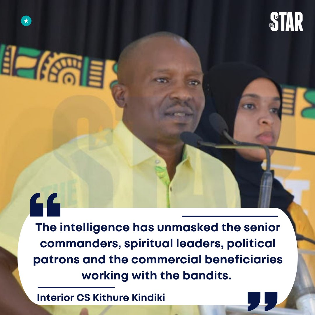 TheStarKenya's tweet photo. Interior Cabinet Secretary (CS) Kithure Kindiki has threatened to reveal the individuals benefitting from the perennial banditry in the North rift.

#starkenyanews https://t.co/NRLHjTGXZF