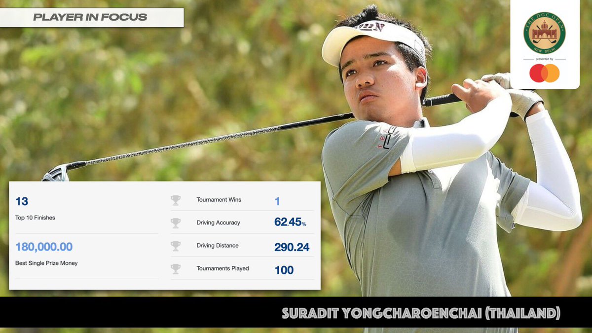 TheDGCOpen's tweet photo. Turned professional at the tender age of 17 and goes by his Thai nickname โArtโ, Suradit came in prominence at the Indonesian Masters in 2016 where he finished tied-second. He is currently holding Asian Tour OOM Position 8.
#PlayerInFocus ๐ฏ https://t.co/xkKmtOsB0B