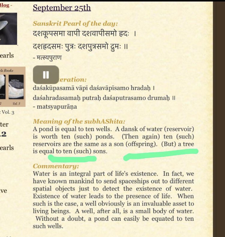 swayambhusoham's tweet photo. This is a Sanskrit sloka which says one tree equals to ten sons. For those Who feel #politicians visits worth #choppingtrees . No human is worth chopping even a branch of a tree. Why don’t #indians value nature? #justasking , #Karnataka , #Modivisitsmandya https://t.co/sCcJJa04S5