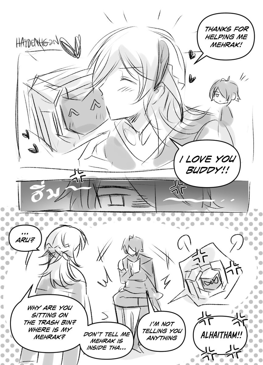 #haikaveh  rkgk

kaveh is pissed, how dare haitham bully his beloved briefcase!😾😾😾 https://t.co/wVYp8QfYLe 