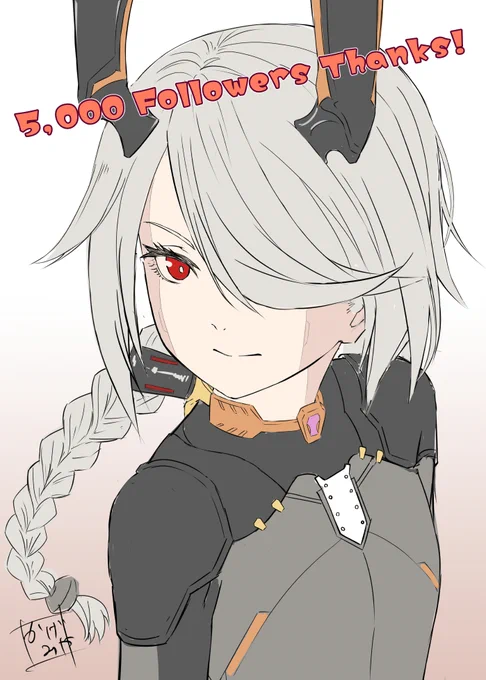 5000フォロワー超えありがとうございます!このナギリの絵はほぼレイヤー1枚で塗りから描き始めるやり方で描いたんですが線画からよりも比較的、落書きでもバランスが取れる事に気づいたので描き方変えていこうかなと思います。 