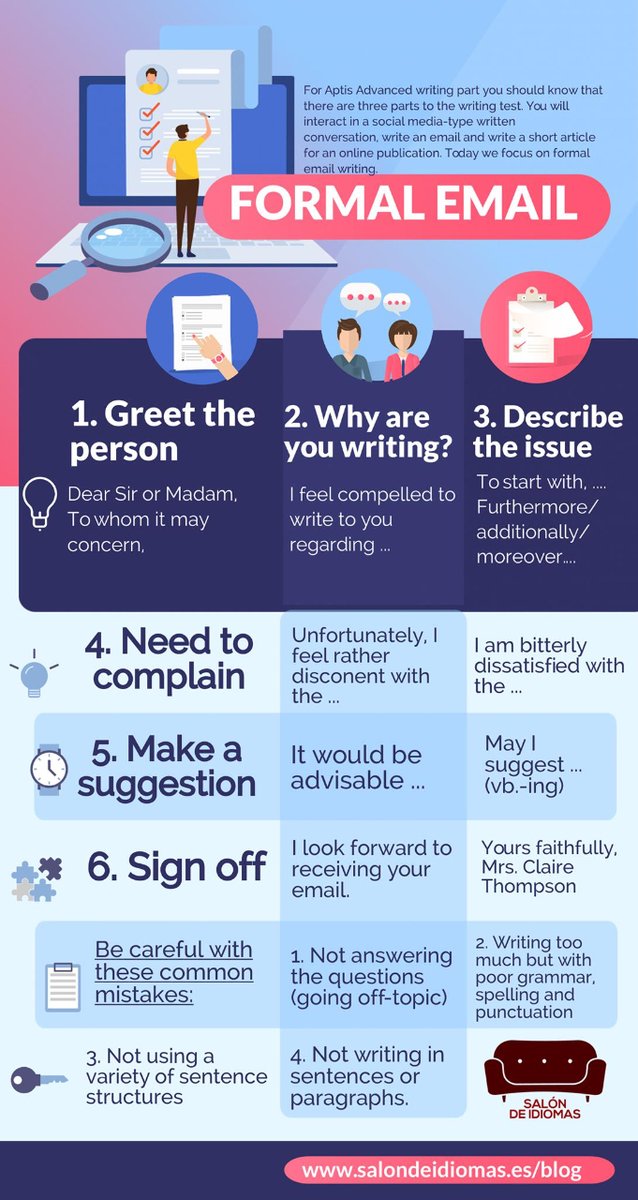 salondeidiomas's tweet photo. Hoy os traemos el siguiente: 📧𝐅𝐎𝐑𝐌𝐀𝐋 𝐄𝐌𝐀𝐈𝐋 📧 y sus pasos que pertenecen a 👉𝐀𝐩𝐭𝐢𝐬 👉𝐀𝐝𝐯𝐚𝐧𝐜𝐞𝐝.
Si queréis practicar, pinchad en el link:
https://t.co/DF3pn51JY2
#vocabulario #aprender #inglés #madrid #salondeidiomas #carabanchel #Aptisadvanced #Aptis https://t.co/xGuQgft2Rm