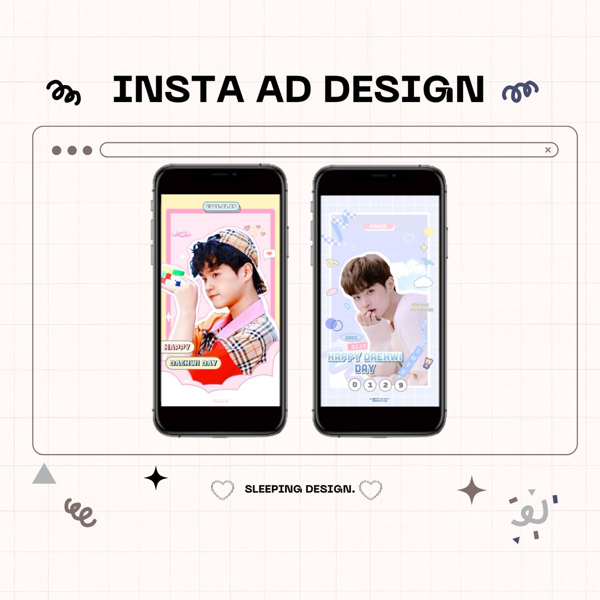 sleepy_design's tweet image. 𝘀𝗹𝗲𝗲𝗽𝗶𝗻𝗴 𝗱𝗲𝘀𝗶𝗴𝗻 𝗽𝗼𝗿𝘁𝗳𝗼𝗹𝗶𝗼.

💌 ig ad

#design #designcommission #advertisementdesign #goodsdesign #kpopdesign #kpopcommission #디자인 #굿즈디자인 #광고디자인 #인스타광고디자인 #인스타광고 #디자인커미션 #굿즈커미션 #스티커