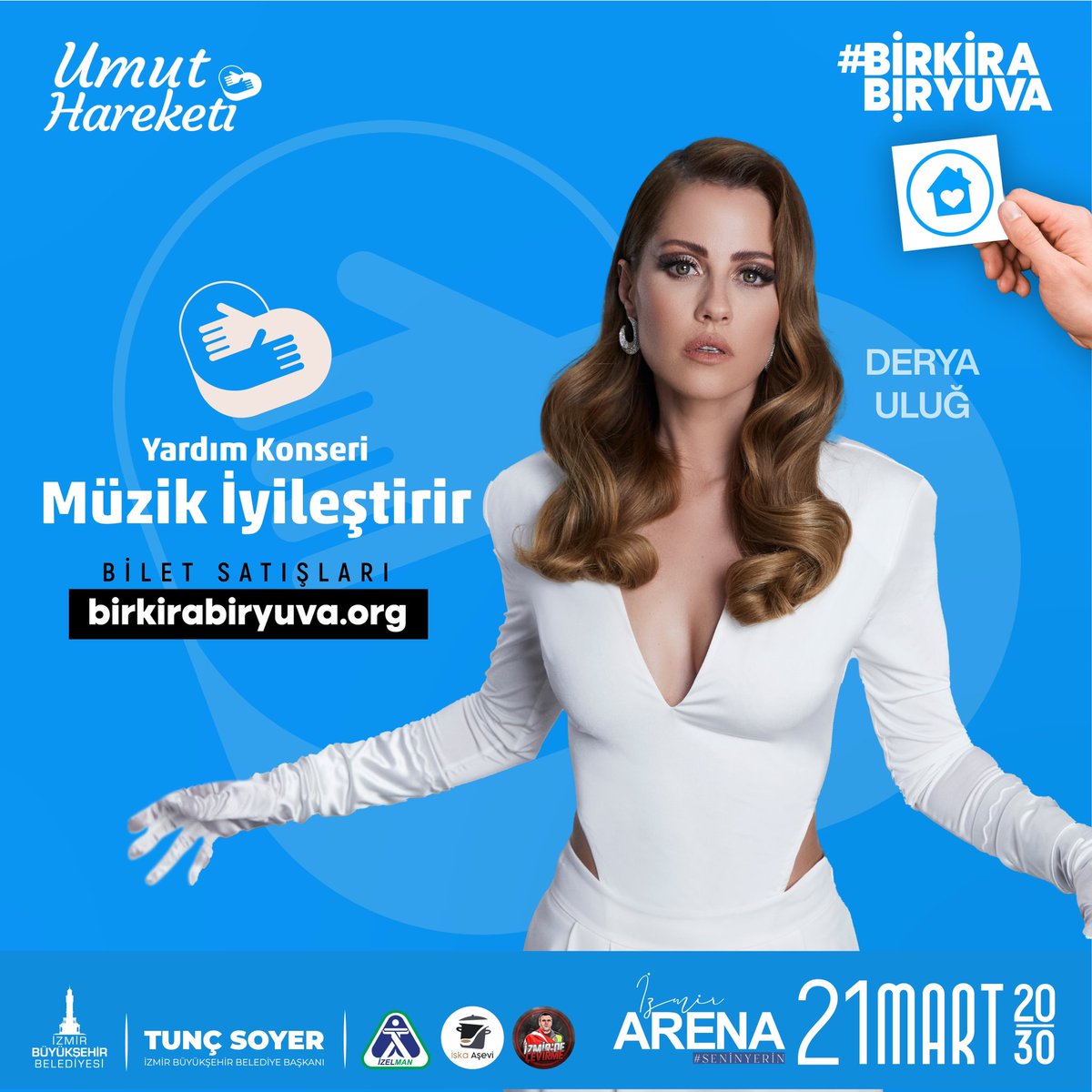 21 Mart İzmir’de bizler için çok özel bi konsere çıkıyoruz. Konserden elde edilen gelir @izmirbld aracılığıyla #birkirabiryuva kampanyası ile konteyner kentlerde süren yaşamları iyileştirmek için kullanılacak.Gelmeseniz bile bir bilet ile destek olabilirsiniz🙏🏼 @tuncsoyer