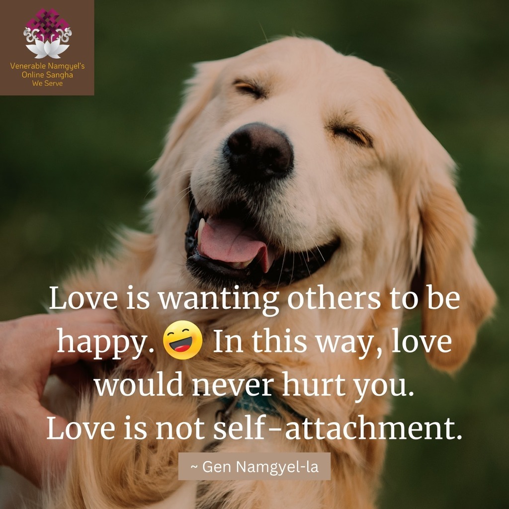 "Love is wanting others to be happy. In this way, love would never hurt you. Love is not self-attachment."
- Gen Namgyel-la

ift.tt/GqY1VrI

#Buddhism #Meditation #Buddha #Teaching #OnlineSangha #GenNamgyelLa #VenerableNamgyel #Mahayana #LamRim… ift.tt/0iVw7sk