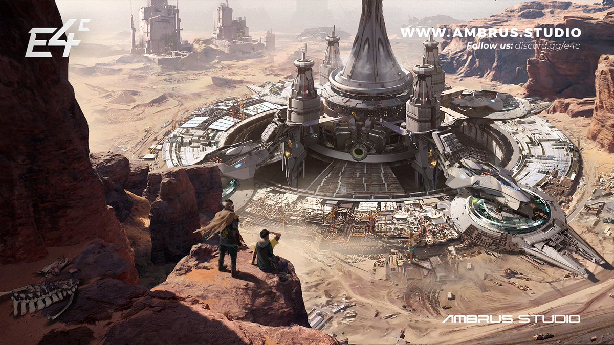 Standing on the hill in 2100, they take a moment to appreciate the beauty &amp; wonder before them. 

Both the endless land desertification &amp; the oasis are caused by technology. They start to question what is wrong &amp; what is right.

Show ur attitude to the pic.
#e4c #game