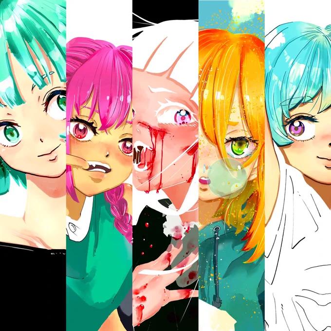 ということで漫画の表現のために、今週は人物の色塗りを練習していました。道のりが険しすぎる…。引き続き修行します。押忍…。 