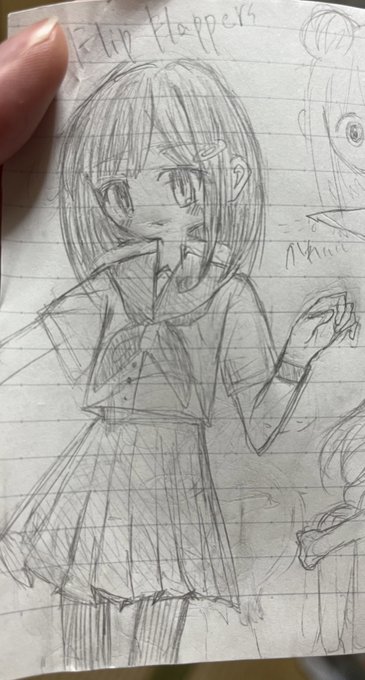 何年前かわからん落書き出てきた(フリップフラッパーズのココナとこいしちゃん) 