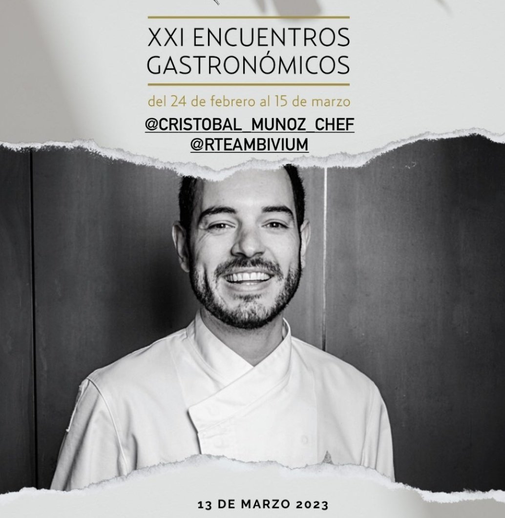 ¡Buenos días! Mañana tenemos una cita en los XXI Encuentros gastronómico <a href="/RestAlfonsoMira/">Alfonso Mira</a>. Nuestro equipo trasladará la esencia de #cellarium en uno de los platos del menú Soles y Estrellas a 24 manos. ¡Con muchas ganas de participar!