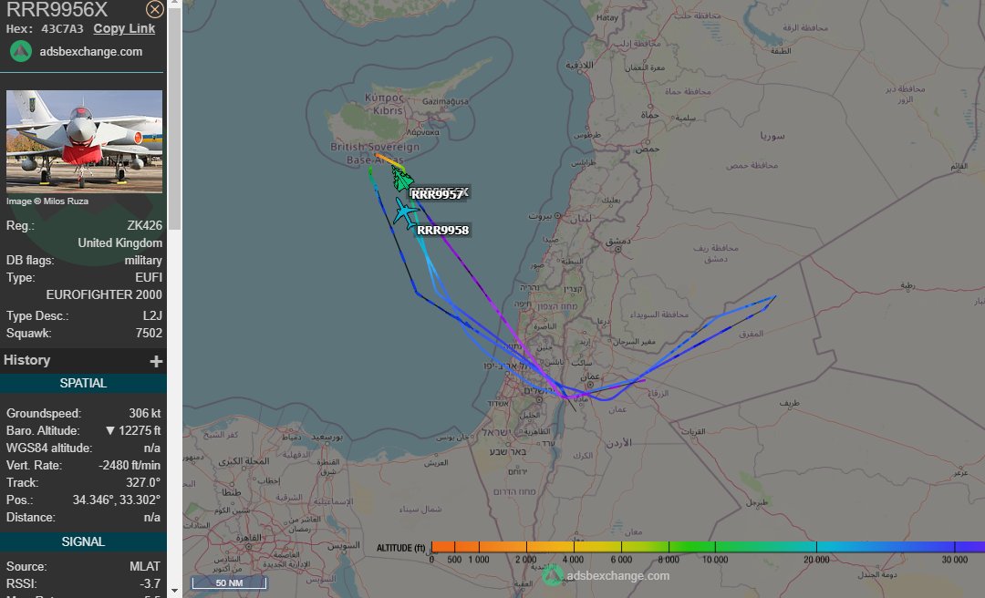 5472_nde's tweet image. #RAF Voyager and pair of Typhoons returning to Akrotiri after #OperationShader mission. 0956z #InherentResolve #daesh #ISIS