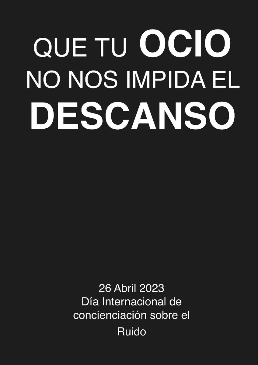 Diviértete sin causar daño a los demás. No compartas tu ruido. Toma conciencia de que  hay viviendas cerca y personas que necesitan dormir. La interrupción del sueño por el ruido enferma. #respetoOruido #vidaNoruido  #salud #ocioresponsable #diasinruido #ruido #descanso