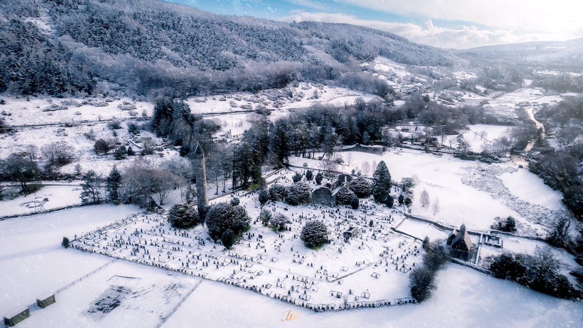 Glendalough covered in a blanket of snow ❄️ #glendalough #wicklow #discoverireland #ireland @DiscoverIreland @FM104 @deric_tv @IrelandAMVMTV @DJIGlobal @visitwicklow