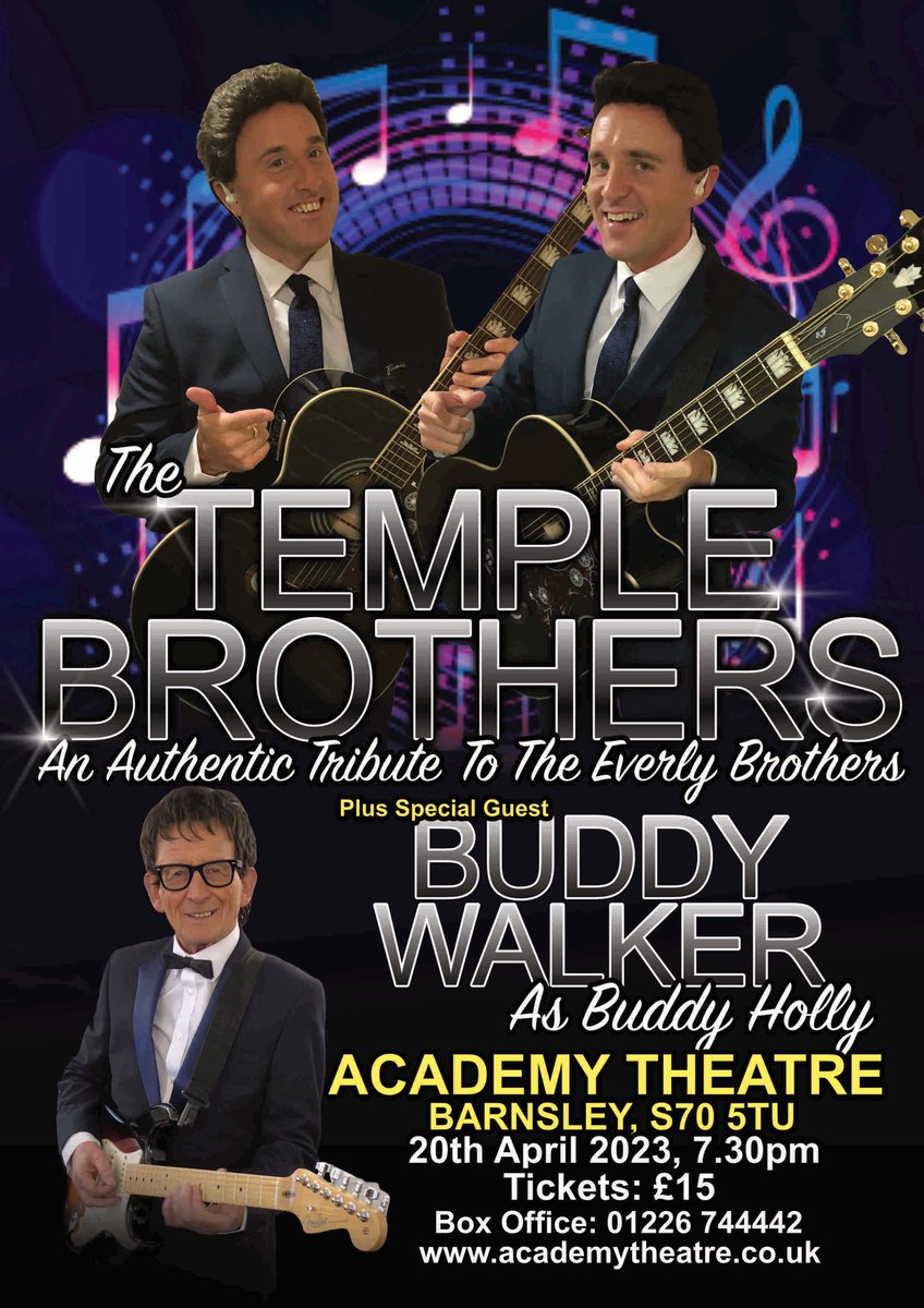 The Temple Brothers (@temple_brothers) on Twitter photo The Academy Theatre, Barnsley, S70 5TU
20th April 2023
#barnsley #everlys #buddyholly <a href="/ChronOnline/">Barnsley Chronicle</a> #academytheatrr <a href="/NewsYorkshire/">News Yorkshire</a> <a href="/looknorthBBC/">BBC East Yorkshire</a>
academytheatre.co.uk/whats-on/the-e… The Academy Theatre, Barnsley, S70 5TU
20th April 2023
#barnsley #everlys #buddyholly <a href="/ChronOnline/">Barnsley Chronicle</a> #academytheatrr <a href="/NewsYorkshire/">News Yorkshire</a> <a href="/looknorthBBC/">BBC East Yorkshire</a>
academytheatre.co.uk/whats-on/the-e…