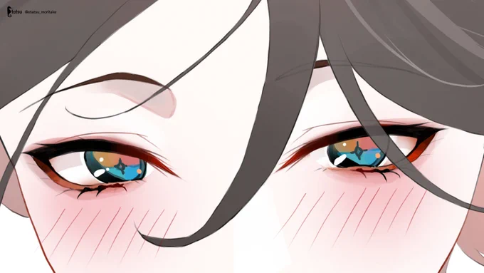#このタグを見た人は自分の絵柄の目部分を見せる 