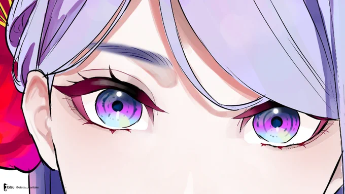 #このタグを見た人は自分の絵柄の目部分を見せる 