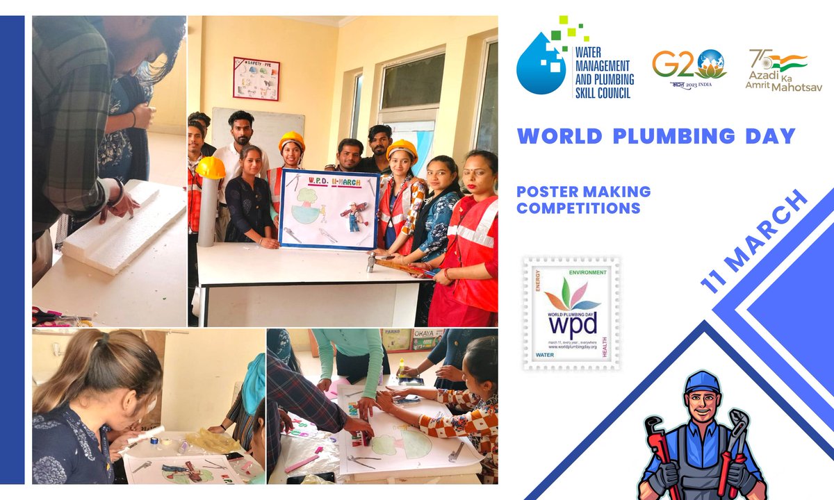 WMPSkillCouncil's tweet photo. Poster making competitions to raise awareness about the importance of plumbing, in celebration of World Plumbing Day! #WorldPlumbingDay #water #plumbing @WMPSkillCouncil @WPlumbingCouncl @WPlumbingDay https://t.co/eoHBAlwtoG