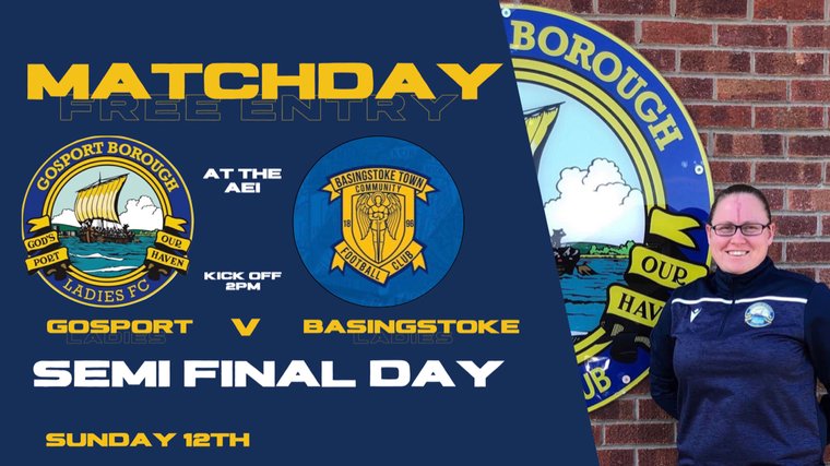 Ladies Matchday - Semi Final Cup Action At The AEI - Today - Gosport Borough Ladies take on Basingstoke Town Ladies - Kick Of 2pm - FREE Entry - Bar &amp; Jocks OPEN
gosportboroughfc.com/news/ladies-ma…
