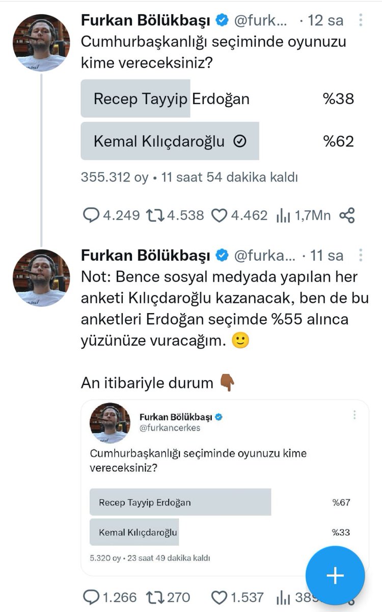 Vay kendi yaptığı anketi kabul etmiyor 😂😂😂