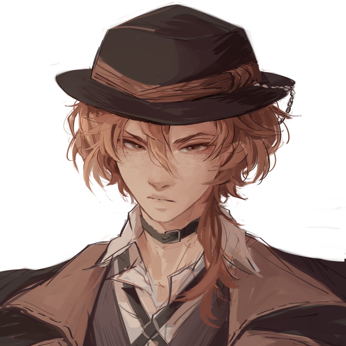 its_kensho_'s tweet photo. AHHHHHH someone asked for these other on tiktok so here they are. Istg I only remember I have twitter when someone asks for it hahahaha 

Also wow, finally something that isn't genshin🥹

and yes, that is manga Chuuya with freckles
#BungouStrayDogs #Dazai #Chuuya https://t.co/wIvzoRNRVh