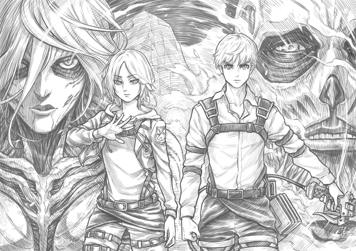 MeALine89648558's tweet photo. แฟนอาร์ตจาก Attack on Titan ที่เพิ่งดูซีซันล่าสุดไปเมื่อไม่กี่วันก่อน
จริงๆวาดรูปเดี่ยวเอาไว้��ป็นรูปแอนนี่(ฝั่งซ้ายมือ)เมื่อปีที่แล้ว ครบ 1 ปีพอดี แล้วเพิ่งมีโอกาสได้วาดอาร์มินเมื่อวันก่อนนี้เอง เลยออกแบบให้รูปมันต่อกันได้

ถือเป็นรูปวาดเล่นรูปแรกประจำปีนี้ไปด้วยเลยครับ 😅 https://t.co/5bwDLLG12N