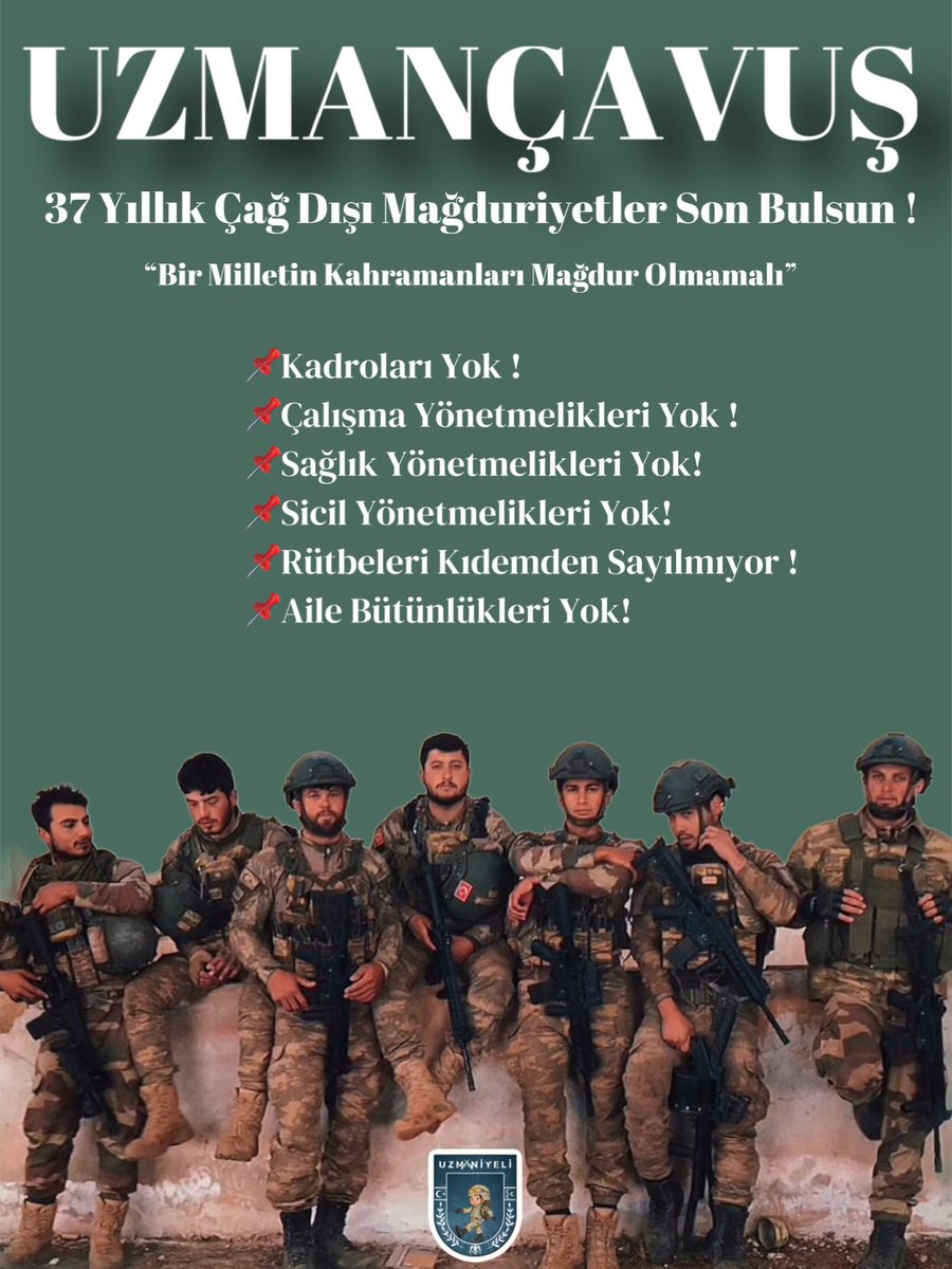 Sanarsın Askeri Statü Değil , Kaçak İşçi Statüsü !

“O Yok ! Bu Yok !”

#UzmanÇavuşlarTorbaYasaya
#UzmanÇavuşlarMilletinGönlünde
#UzmanÇavuşlarDevletinEmrinde