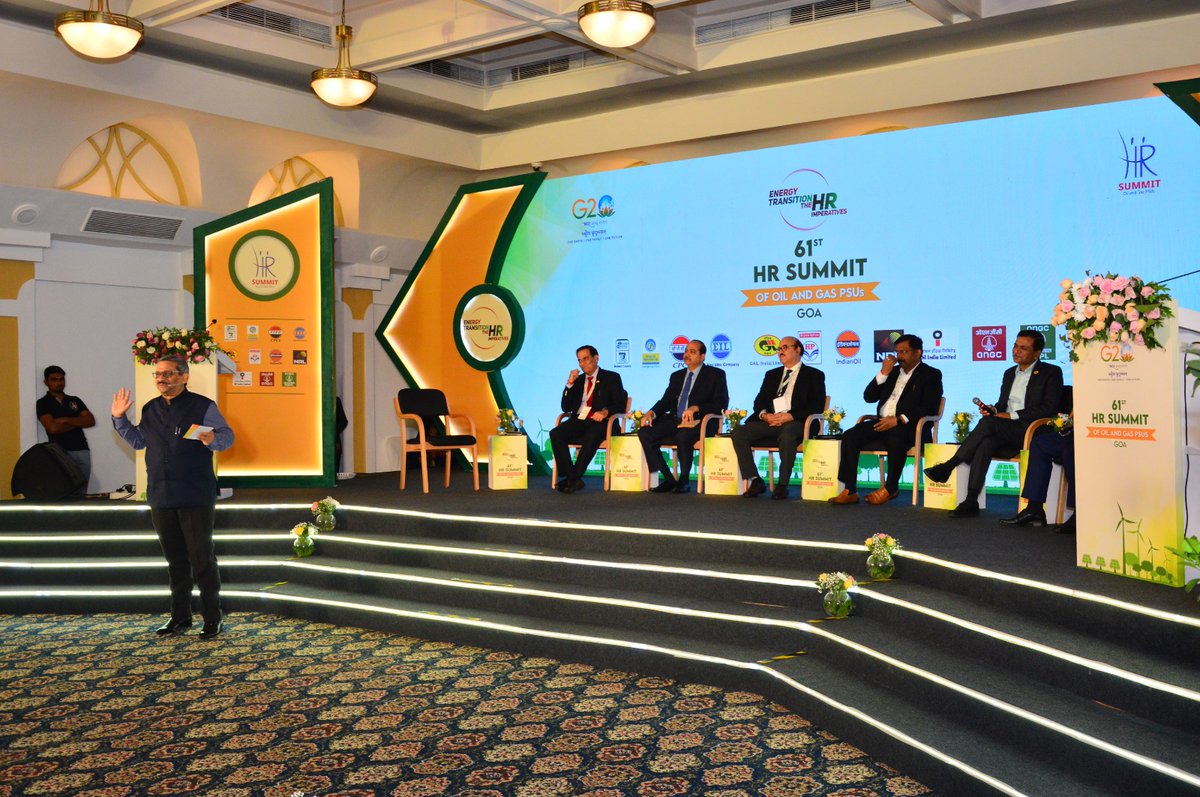 DirHR_iocl's tweet image. Had the honour of moderating a star-studded panel discussion at the 61st HR Summit of Indian energy PSUs at Goa today on the theme of Leadership &amp;amp; Succession Planning.
It was a discussion full of revealing insights, futuristic brainstorming &amp;amp; innovative idea-sharing.