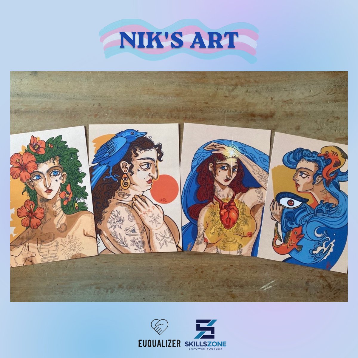 SkillszoneMalta's tweet photo. Today we’d like to introduce an extraordinary trans* person - Nik Keter. 🏳️‍⚧️
Nik is a student and an artist. We highly recommend checking out his work below and following him on Instagram: @/matri.mater.omm

#transgender #trans #lgbt #art #erasmusplus https://t.co/MEJfl4iI6G