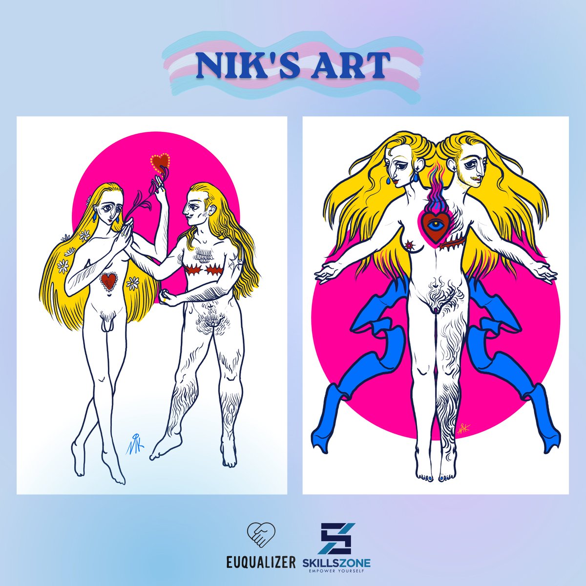 SkillszoneMalta's tweet photo. Today we’d like to introduce an extraordinary trans* person - Nik Keter. 🏳️‍⚧️
Nik is a student and an artist. We highly recommend checking out his work below and following him on Instagram: @/matri.mater.omm

#transgender #trans #lgbt #art #erasmusplus https://t.co/MEJfl4iI6G
