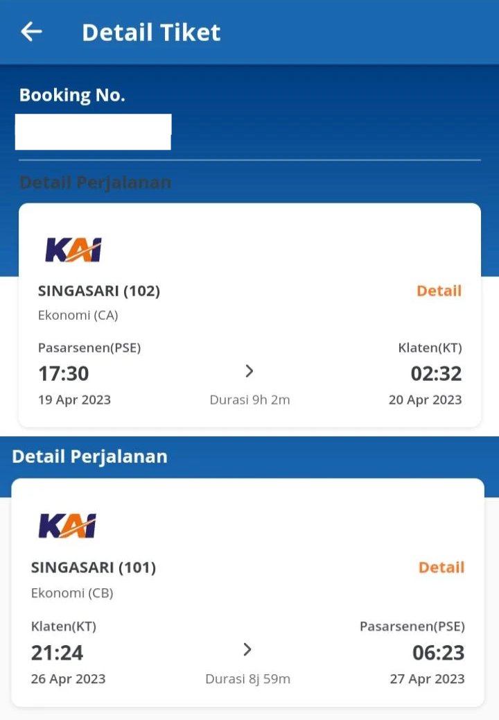 FatchiUsman's tweet photo. Hasil ngewar tiket mudik.. Alhamdulillaah #Mudik2023 bersama Singasari dan sang istri. Uhuyyy https://t.co/0XPZ85u3JH