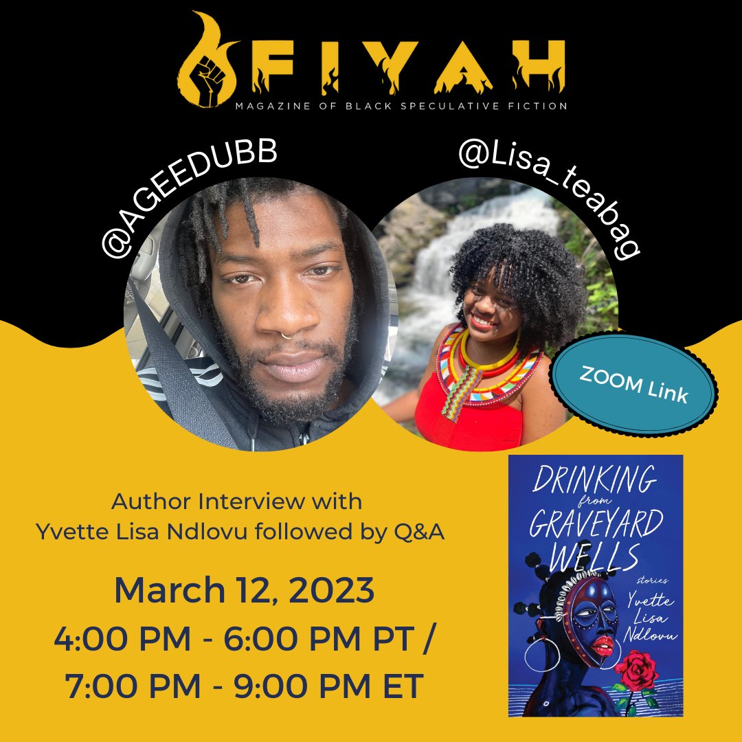 fiyahlitmag's tweet photo. Today #FIYAHLitMag brings you the remarkable @Lisa_teabag of @voodoonauts to chat about her superpowers and the recently debuted: "Drinking from Graveyard Wells" via @KentuckyPress!

Click the link to join @AGEEDUBB from 4-6 PM PT on zoom: https://t.co/jT1pYhOyS1 https://t.co/0SojJxWKIM