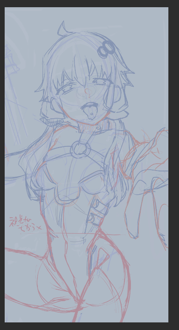 下半身は直しましたが、こんな感じの絵がそのうちできます(多分)今回は質感表現頑張るゾイ 