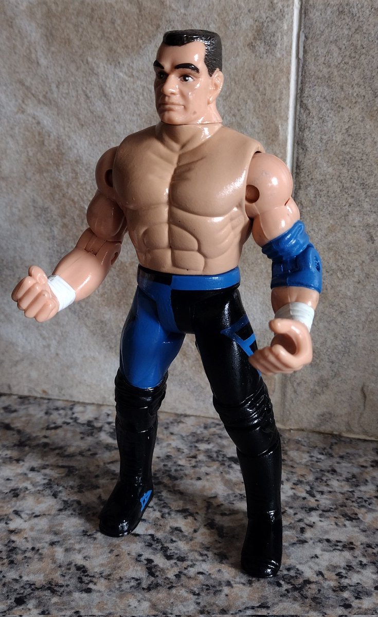 PaulKreese's tweet photo. @LanceStorm @MajorWFPod @TheMattCardona @Myers_Wrestling here is my custom #ecw #osftm #ragewar Lance Storm prototype figure in blue. Can't wait to get a Sabu to make a yellow figure to go alongside it. https://t.co/trJjQSRrHy