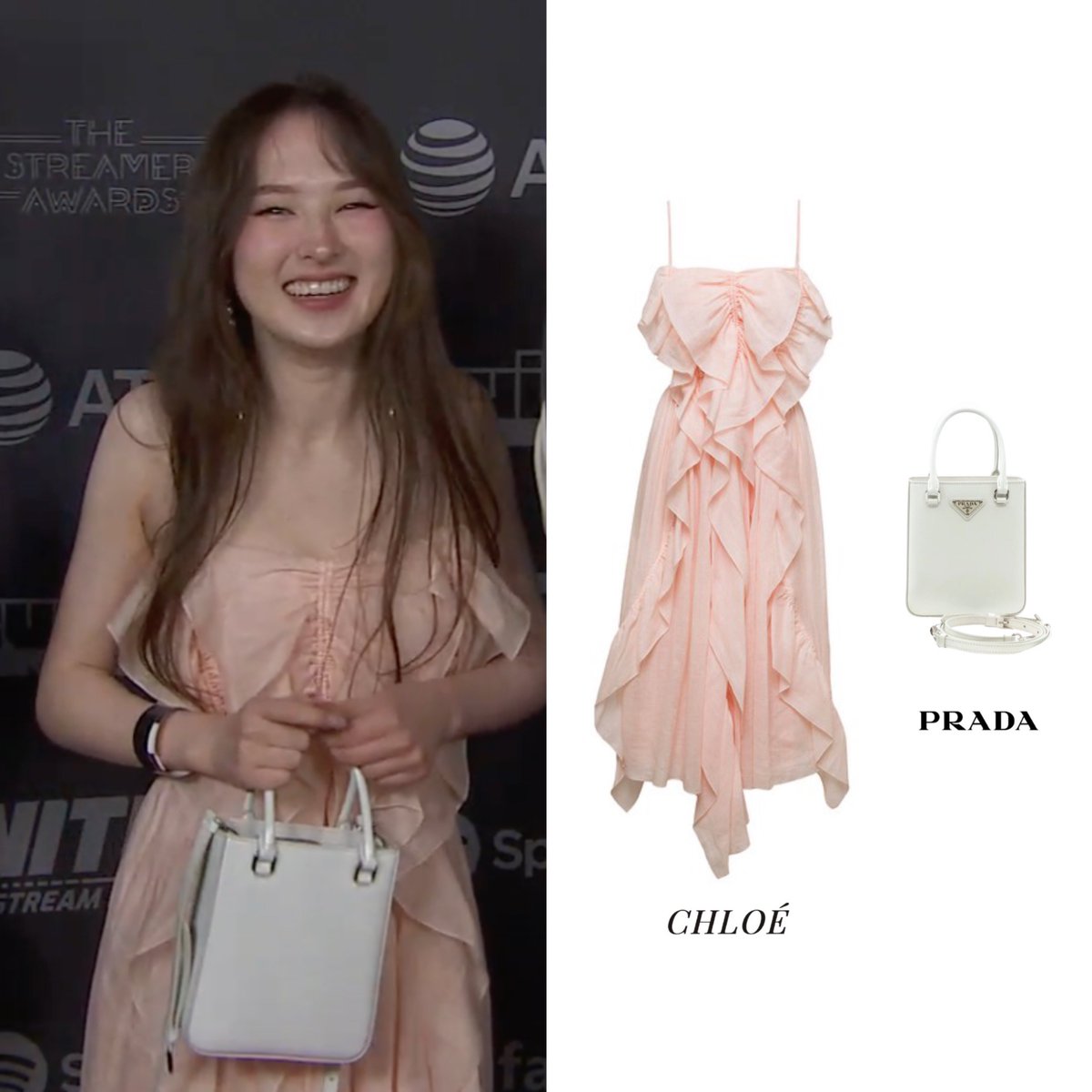 valkyraecloset's tweet photo. the #TheStreamerAward looks a thread 🧵:
@TinaKitten wore :
@chloefashion pink dress ($2.000) &amp;
@Prada crossbody bag in white ($2.111) https://t.co/vcRLKNbB4W