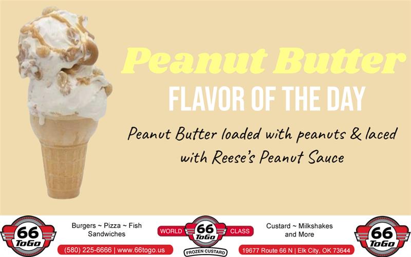 66Togo's tweet photo. March 12th FLAVOR OF THE DAY - Peanut Butter

Delicious peanut butter custard loaded with Peanuts and laced with Reese's Peanut Butter Sauce

Come in or order online and have it shipped at https://t.co/vqpN0zCHVu 

#FlavorOfTheDay #Route66 #66ToGo #ReesesPeanutButter https://t.co/mLtxLnr5ge