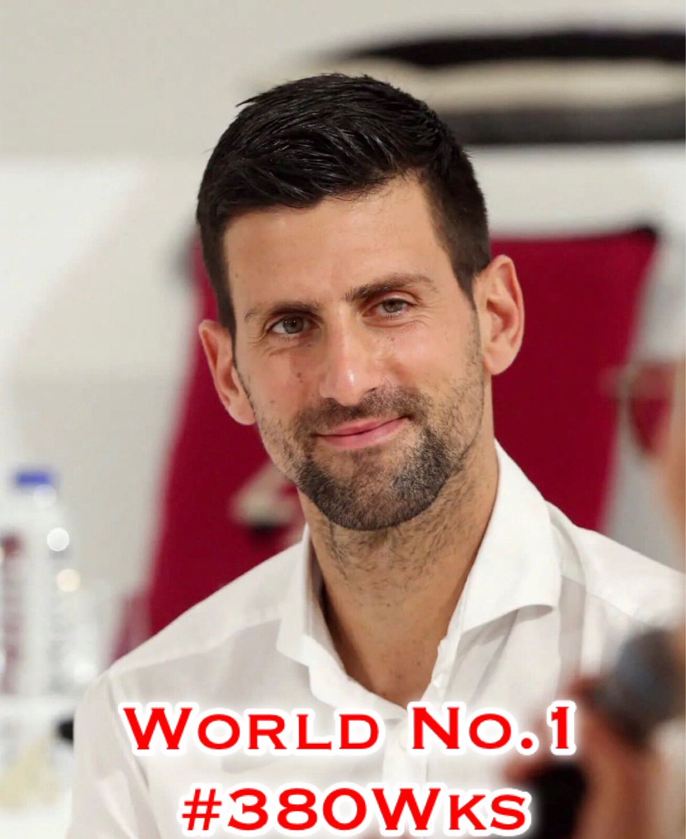 MY MAN 😎
<a href="/DjokerNole/">Novak Djokovic</a> ❤️
WORLD 🌎 NO. 1
#380Wks
YEAH !!!!!!!! 💪💪