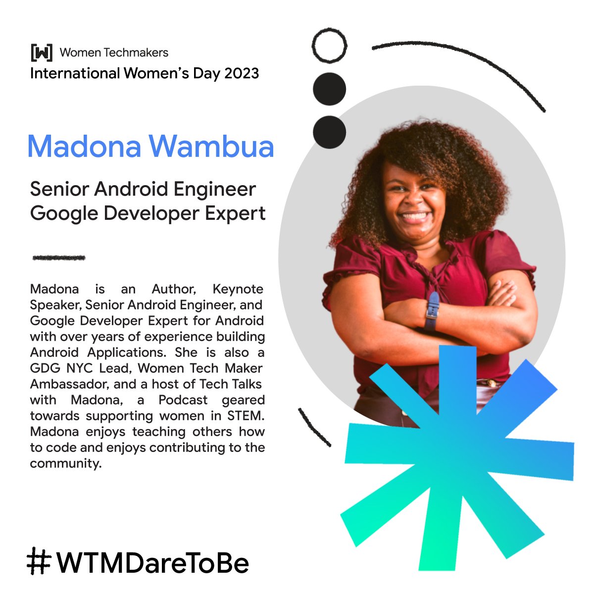 🤝Meet @madona_syombua and learn Kotlin to enhance your Android applications. 📢 Join us on March 29th @FollowStevens 👉 Register here: lnkd.in/eWaddD4b #daretobe #IWDNJ2023 #wtmdaretobe #WTMHoboken #WomenInTech #iwd2023 #womentechmakers