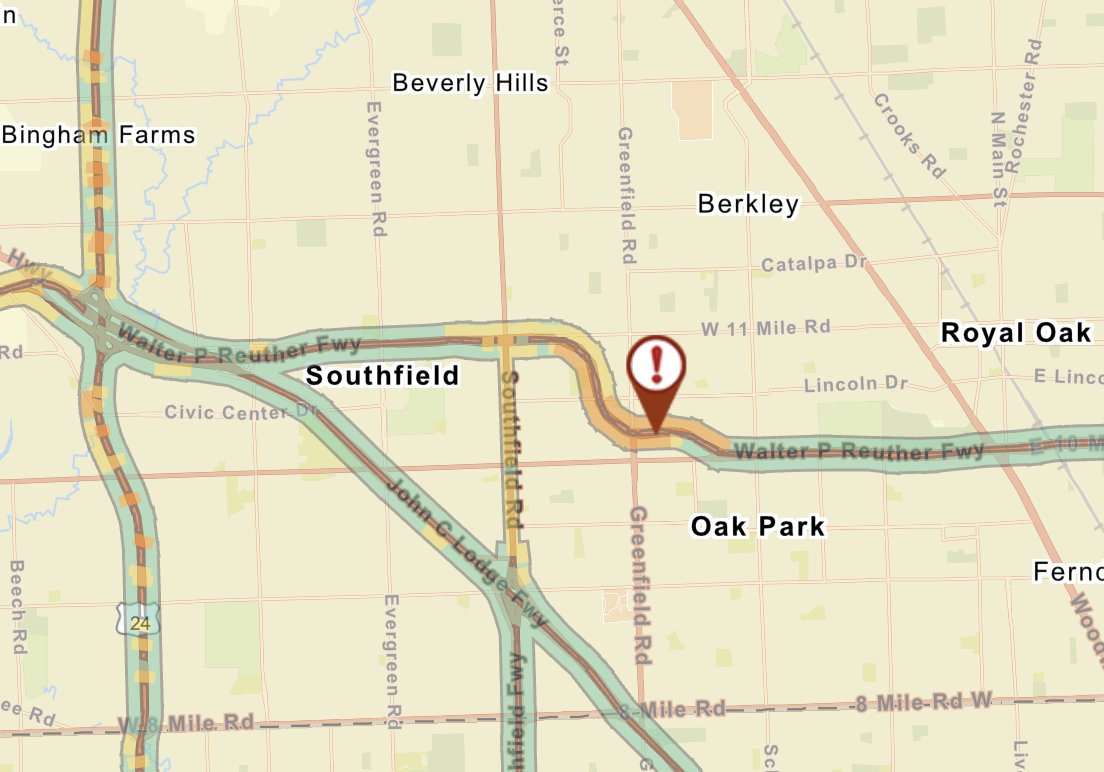 WWJTraffic's tweet photo. Icy road conditions causing multiple crashes on EB and WB I-696 at Greenfield
Expect backups as you approach and slow down π
#wwjtraffic #detroitforward @WWJ950 @Audacy @JimHugh73192900 LIVE>>https://t.co/s9GHhuolhM https://t.co/9nCoxhB1PK