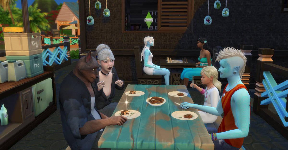 Skellington133's tweet photo. Ellos son los Wolfgang, una familia única, ya que todos (bueno, casi todos) son criaturas ocultas. @Simlish4 #CreandoMiGranFamilia  #RetoSimlish4 https://t.co/66SwsYTMju