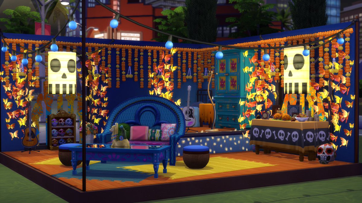 melusine377's tweet photo. My entry for the Disney Inspired Room Shell Challenge from the Sims Community Team - Based on the movie Coco #SimsCommunity #SCDisney #Disney #Shell #Challenge #ShellChallenge https://t.co/AKzVUOppCR