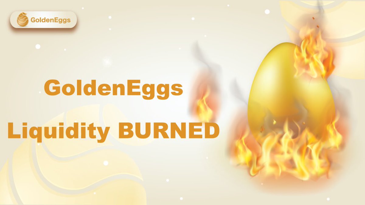 GoldenEggs_ETH's tweet photo. 🔥 Liquidity burned
⚙️ Proof: https://t.co/qlpO0wyfGn
⚙️ The contract has been timelock
#EGGS #GEGGS https://t.co/u0SkoHigRt
