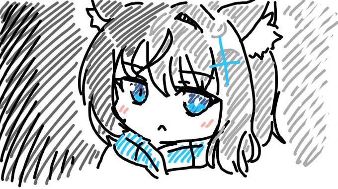 ガフォンで描いた面々 シロコのヘイロー描き忘れちゃった 